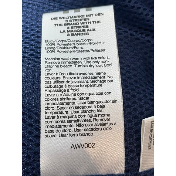 Adidas Windbreaker Track Jacket Large Blue Striped Athletic Workout Gym Jogging - Picture 6 of 7